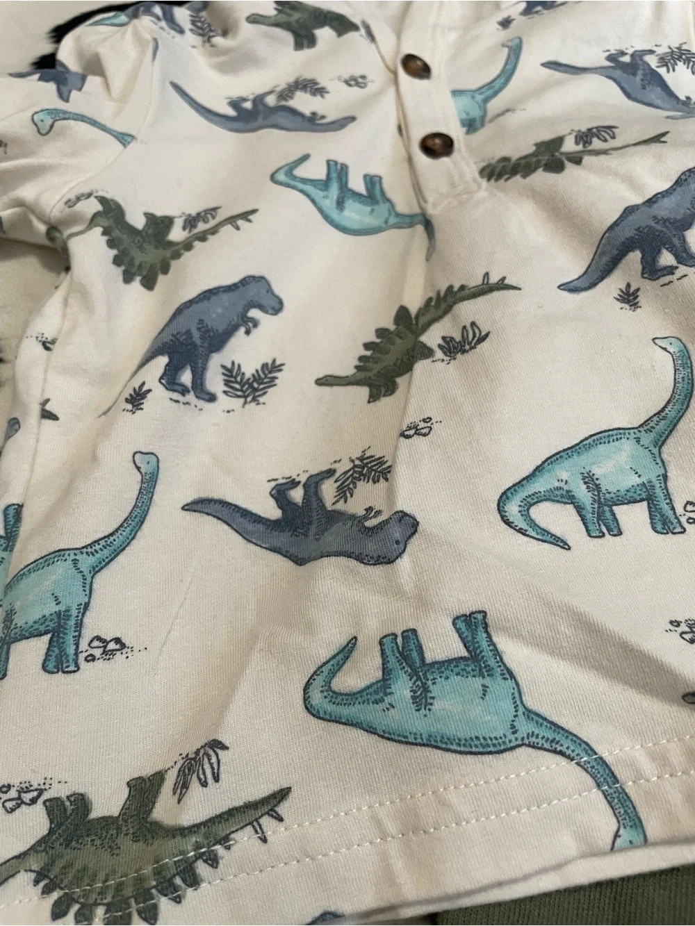 2/$12 Dinosaur Hooded Shirt and Green Pants Outfit